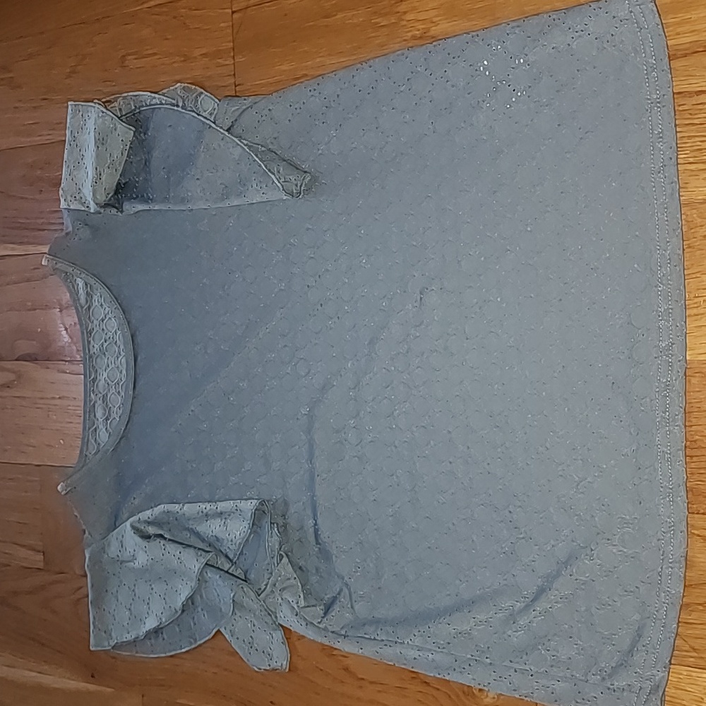 Women's Flutter Sleeve Sage Green Blouse XS